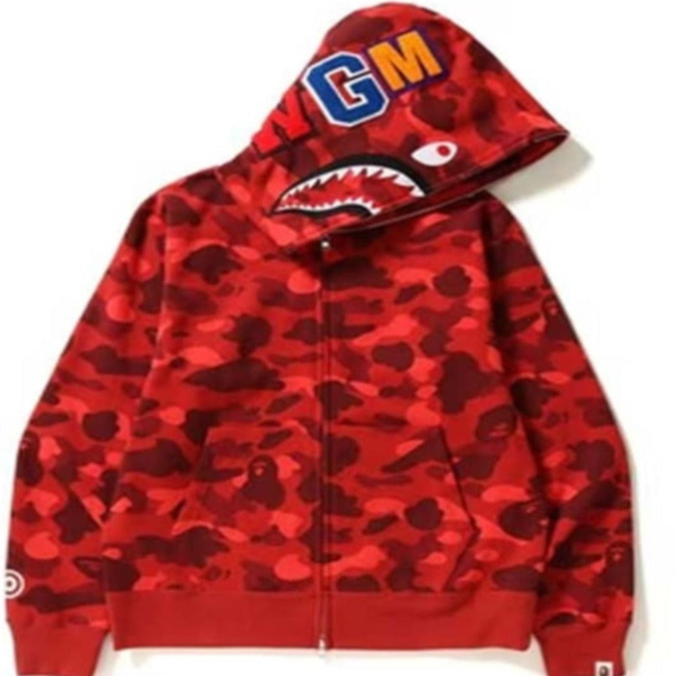 BAPE Color Camo Shark Full Zip Hoodie 'Red'