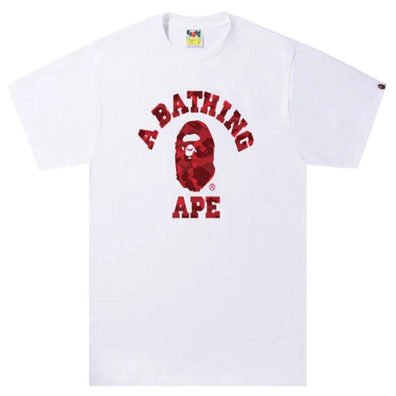 BAPE Color Camo A College Tee 'White/Red'