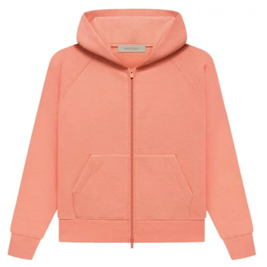 Fear of God Essentials Kids Full Zip Hoodie 'Coral'