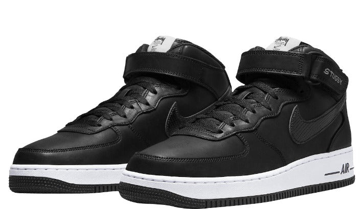 Nike Air Force 1 Mid Stussy Black White – KATANA KICKS